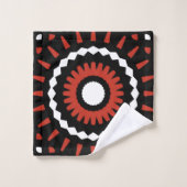 Red Tribal Mandala Badhandtuch Set (Waschlappen)