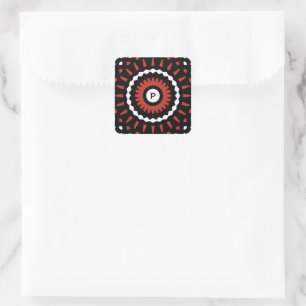 Red Tribal Mandala Quadratischer Aufkleber