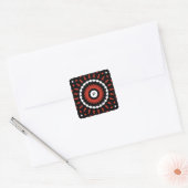 Red Tribal Mandala Quadratischer Aufkleber (Umschlag)