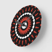 Red Tribal Mandala  Runde Wanduhr (Winkel)