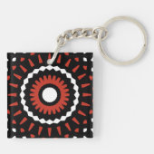 Red Tribal Mandala Schlüsselanhänger (Rückseite)