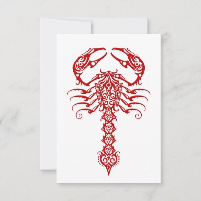 Red Tribal Scorpion auf Weiß (Vorderseite)