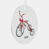 Red Tricycle Girls Christmas Ornament (Vorderseite Rechts)