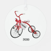Red Tricycle Girls Christmas Ornament (Rückseite)