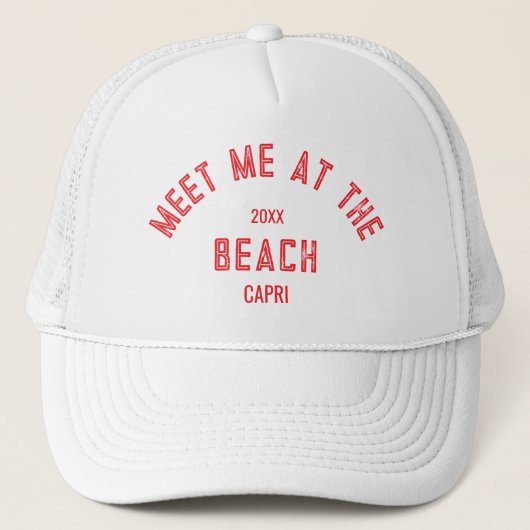 Red trifft mich am Strand Personalisiert Truckerkappe (Vorderseite)