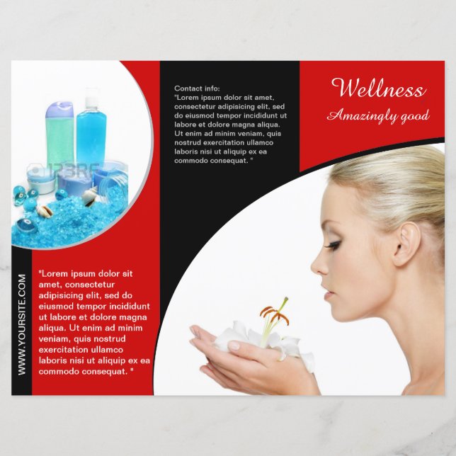 Red Trifold Wellness-Center Wellness Broschüre Fly (Vorderseite)