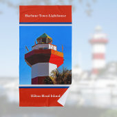Red Trimmed Hilton Head Harbour Town Lighthouse Strandtuch