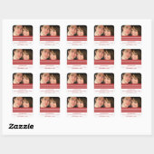 Red Triple Stripe Save the Date Stickers (Blatt)