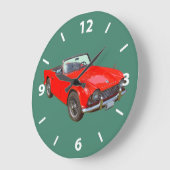 Red Triumph Tr4 Cabrio Sportwagen Große Wanduhr (Winkel)