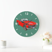 Red Triumph Tr4 Cabrio Sportwagen Große Wanduhr (Zuhause)
