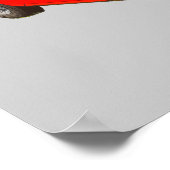 Red Triumph Tr4 Cabrio Sportwagen Poster (Ecke)