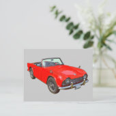 Red Triumph Tr4 Cabrio Sportwagen Postkarte (Stehend Vorderseite)