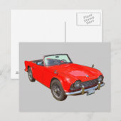 Red Triumph Tr4 Cabrio Sportwagen Postkarte (Vorne/Hinten)
