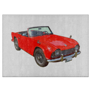 Red Triumph Tr4 Cabrio Sportwagen Schneidebrett