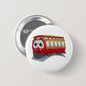 Red Trolley Cartoon Button (Vorne & Hinten)