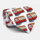Red Trolley Cartoon Krawatte (Gerollt)