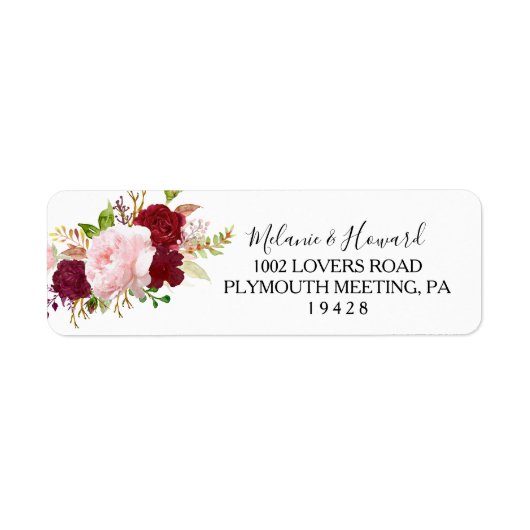 Red Tropical and Romantic Return Address Label (Vorne)