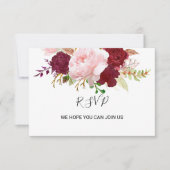 Red Tropical and Romantic Rsvp Card (Vorderseite)