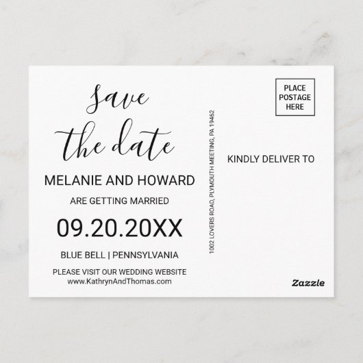 Red Tropical and Romantic Save the Date Card Postkarte (Rückseite)