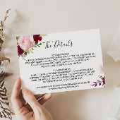 Red Tropical and Romantic Wedding Details Beilage Einladung