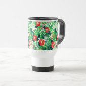 Red Tropical Blume Design Reisebecher (VorderseiteRechts)
