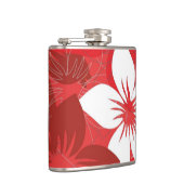 Red Tropical Blume Pattern Flachmann (Rechts)