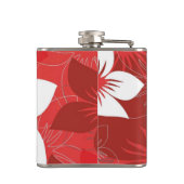 Red Tropical Blume Pattern Flachmann (Rückseite)