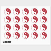 Red Tropical Blume Yin Yang Sticker (Blatt)