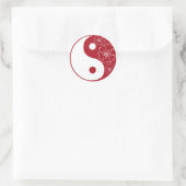 Red Tropical Blume Yin Yang Sticker (Tasche)