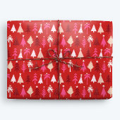 Red Tropical Christmas Palm Trees Geschenkpapier