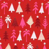 Red Tropical Christmas Palm Trees Geschenkpapier