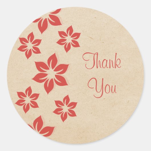 Red Tropical Floral Danke Stickers (Vorderseite)