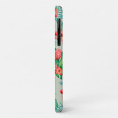 Red Tropical Floral on Sage Case-Mate iPhone Hülle (Hinten/Links)