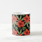 Red tropical flowers seamless pattern green leaves kaffeetasse (Mittel)