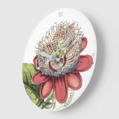 Red Tropical Passionflower Große Wanduhr (Winkel)