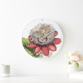 Red Tropical Passionflower Große Wanduhr (Zuhause)