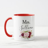 Red Tropical und romantic Wedding Custom Tasse (Links)