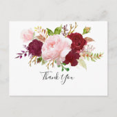 Red Tropical und Romantik Vielen Dank Postkarte (Vorderseite)