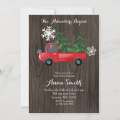 Red Truck Adventure Rustic Baby Shower Einladung (Vorderseite)