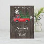 Red Truck Adventure Rustic Baby Shower Einladung (Stehend Vorderseite)