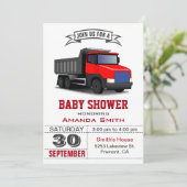 Red Truck Baby Shower Einladung (Stehend Vorderseite)