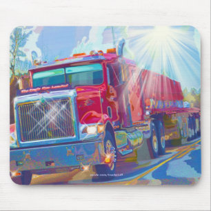 RED TRUCK BIG RIG TRUCKERS Geschenke Mousepad