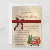 Red Truck Bow, Corporate Christmas Party Einladung (Vorderseite)