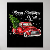 Red Truck Christmas Funny Merry Christmas Yall Wom Poster (Vorne)