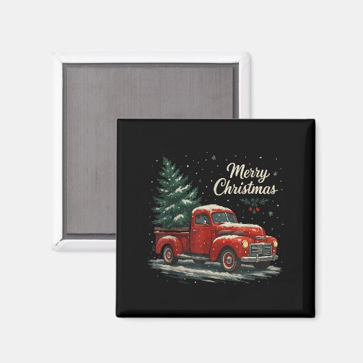Red Truck Christmas Pajamas Shirt, Xmas Family Mat Magnet (Vorderseite/Rückseite)