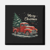 Red Truck Christmas Pajamas Shirt, Xmas Family Mat Magnet (Vorne)