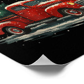 Red Truck Christmas Pajamas Shirt, Xmas Family Mat Poster (Ecke)