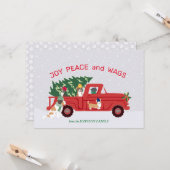 Red Truck Christmas Tree Hunde reiten Weihnachten Karte (Vorderseite/Rückseite Beispiel)