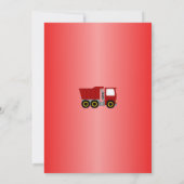 Red Truck Design Boys Geburtstagsparty Einladung (Rückseite)