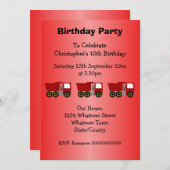 Red Truck Design Boys Geburtstagsparty Einladung (Vorne/Hinten)